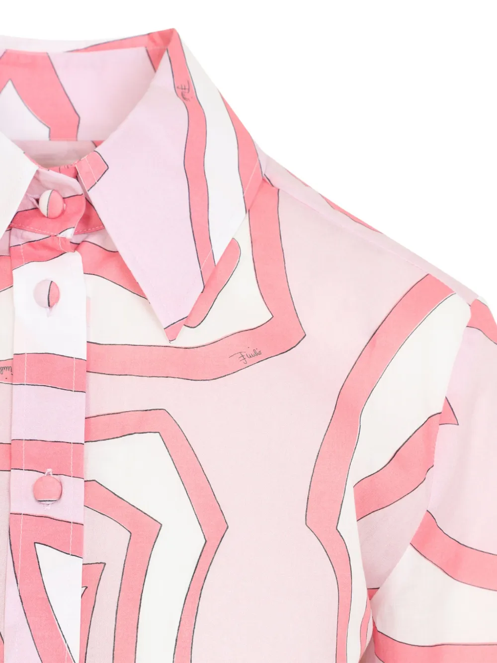 PUCCI Iride-print cotton shirt Roze