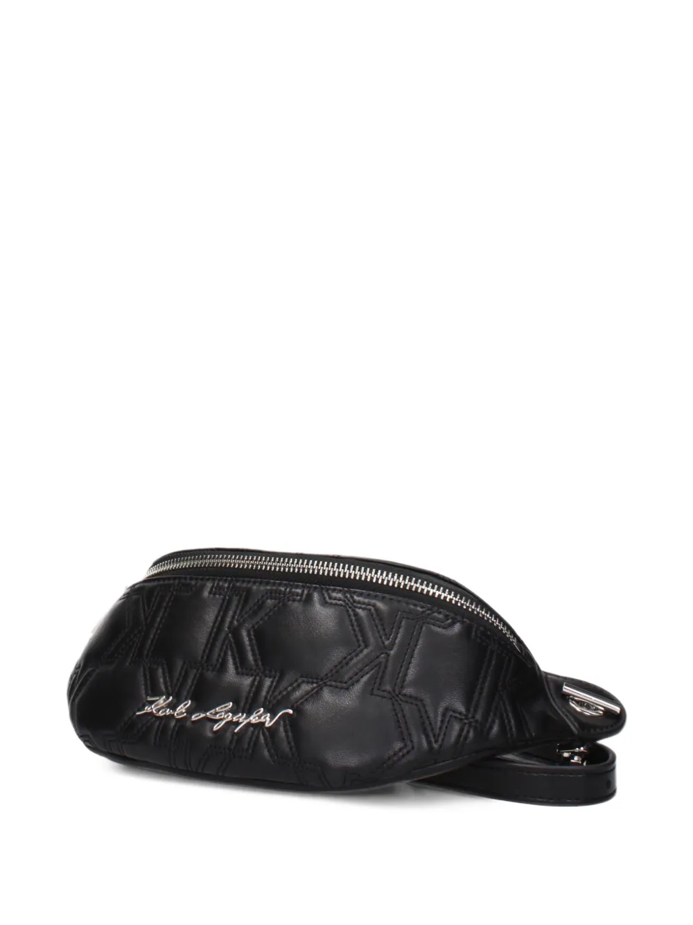 Karl Lagerfeld quilted leather belt bag Zwart