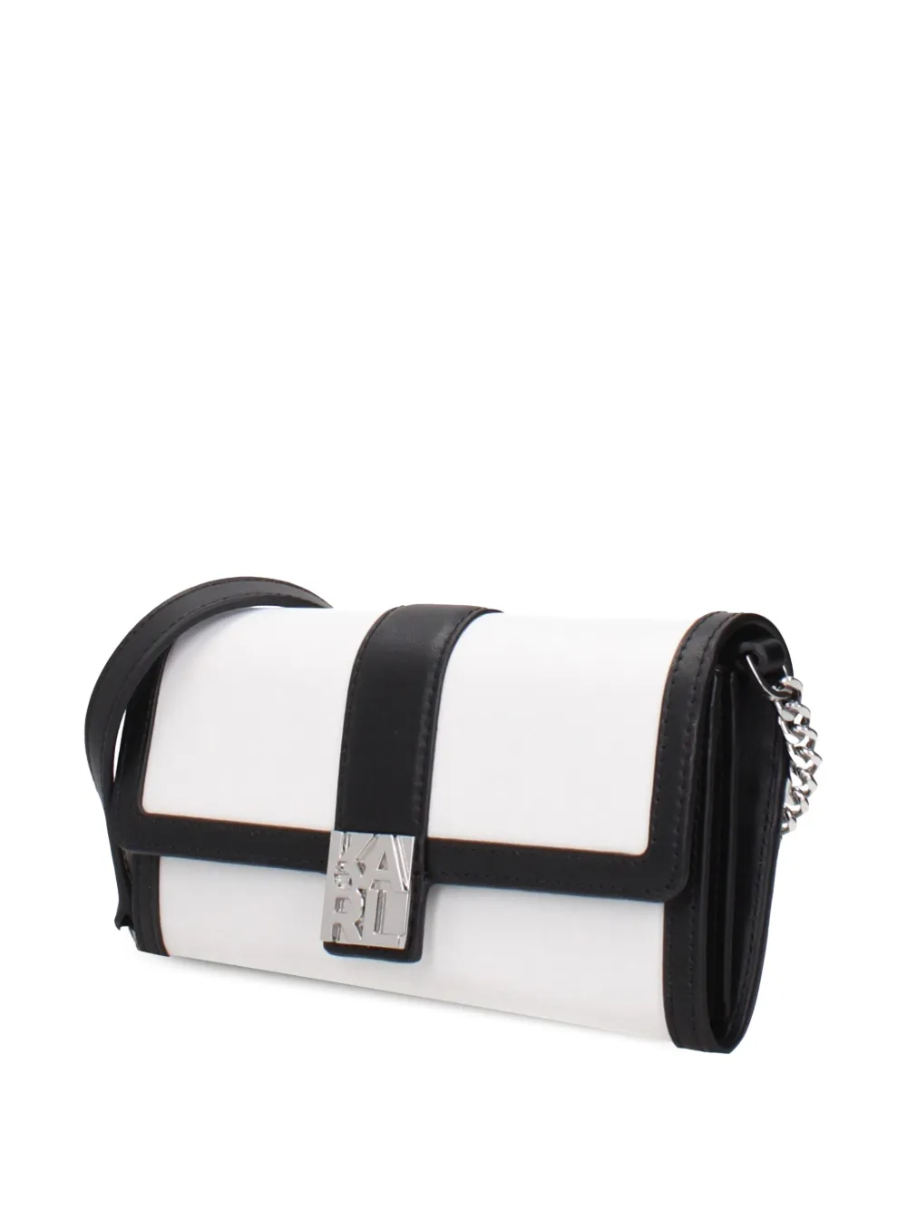 Karl Lagerfeld logo-plaque leather shoulder bag Wit