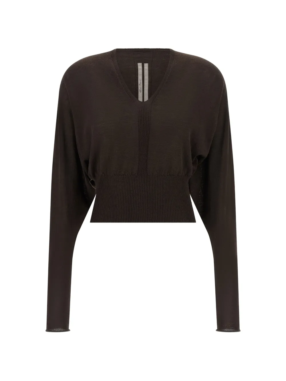 Rick Owens V-neck wool sweater Bruin