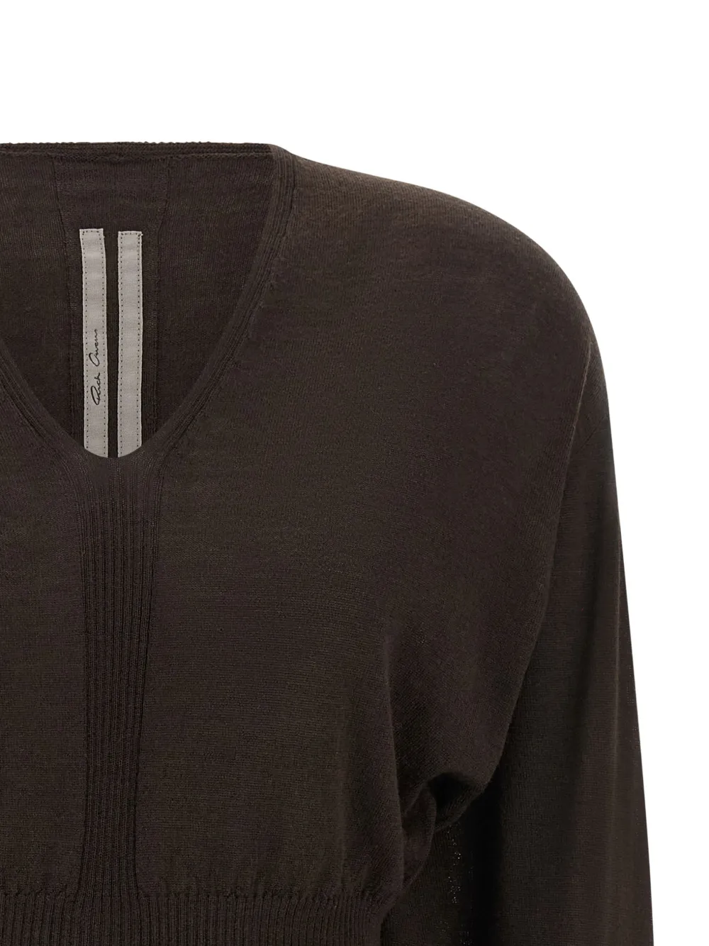 Rick Owens V-neck wool sweater Bruin