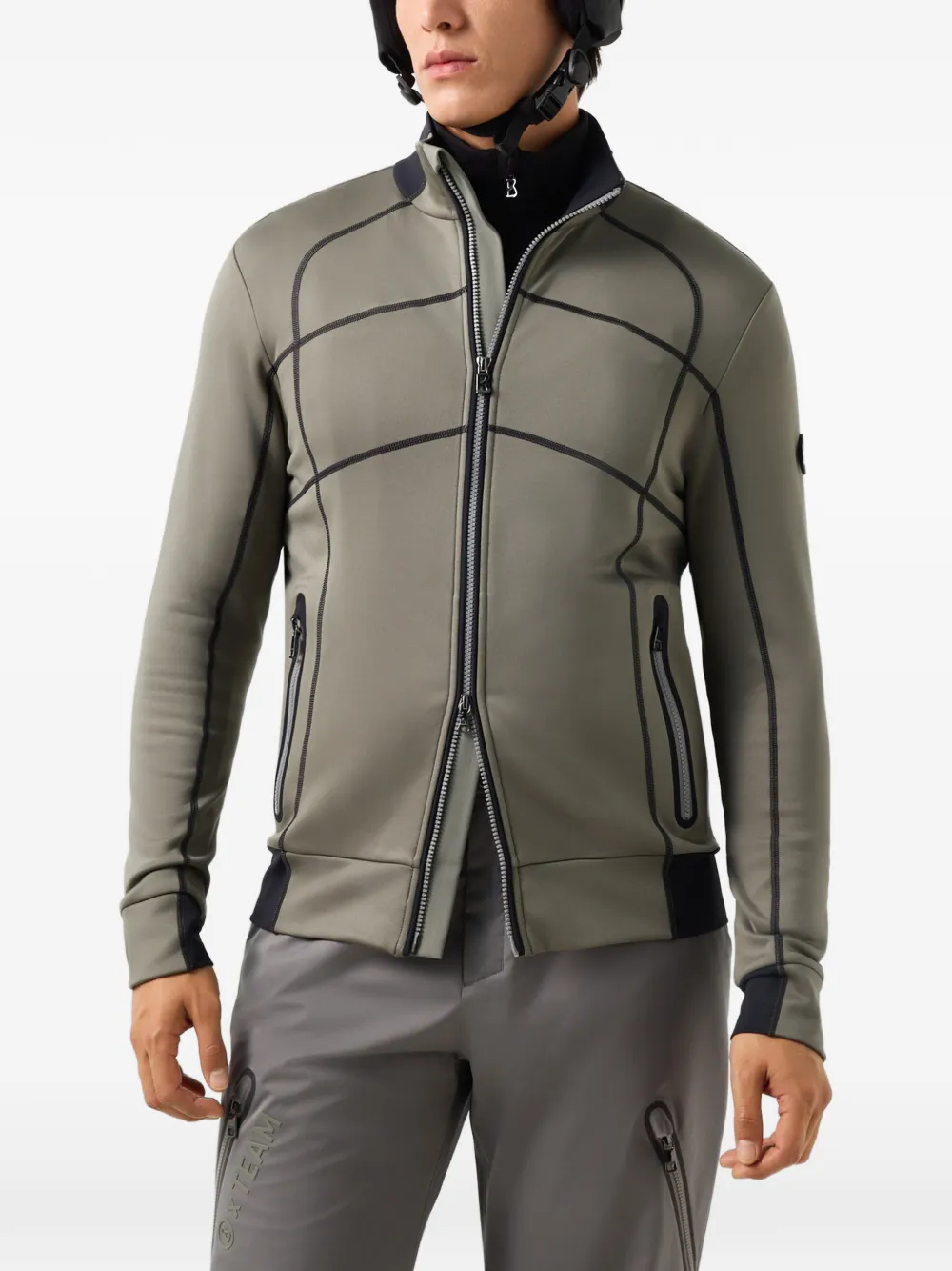BOGNER Hayo panelled overlock-stitch jacket Groen