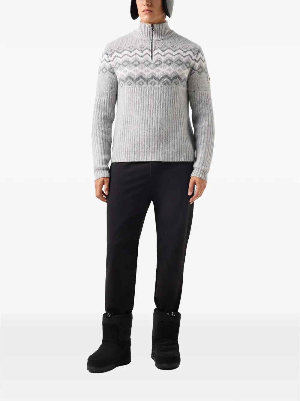 BOGNER Ludi cashmere quarter-zip sweater Grijs