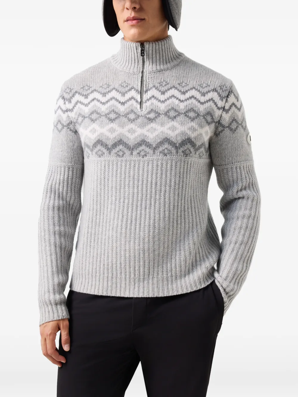 BOGNER Ludi cashmere quarter-zip sweater Grijs