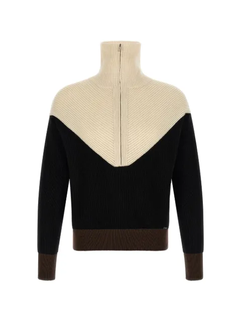 Kiton ribbed-knit panelled sweater