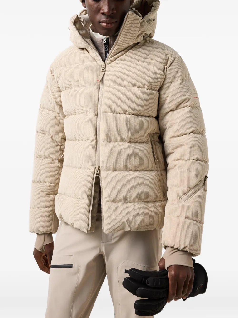 BOGNER FIRE+ICE Luka quilted corduroy ski jacket Beige
