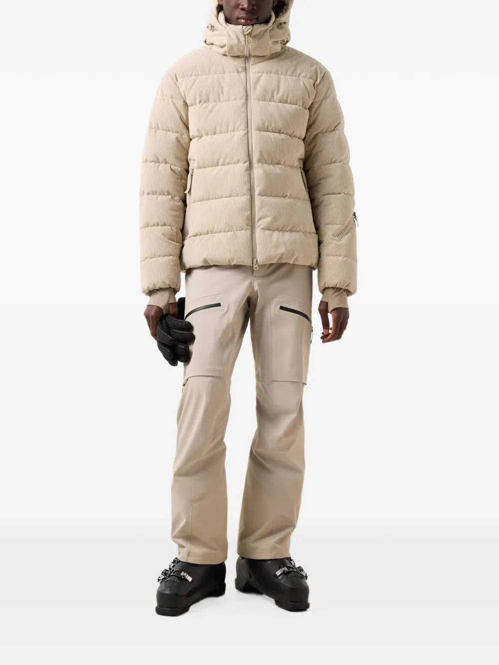 BOGNER FIRE+ICE Luka quilted corduroy ski jacket - Nude