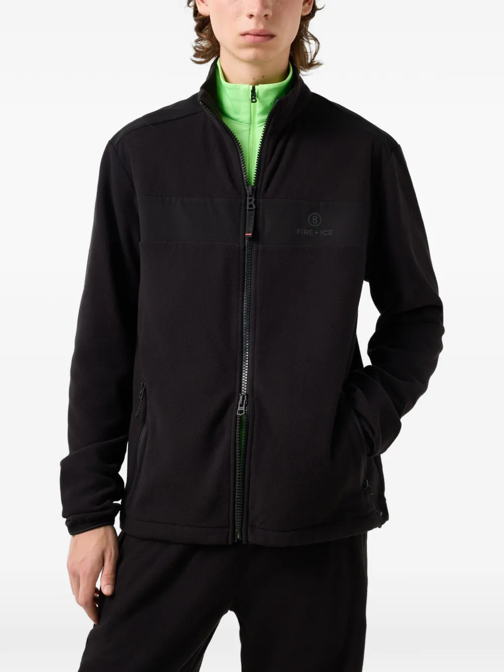 BOGNER FIRE+ICE Josh panelled fleece sweater Zwart