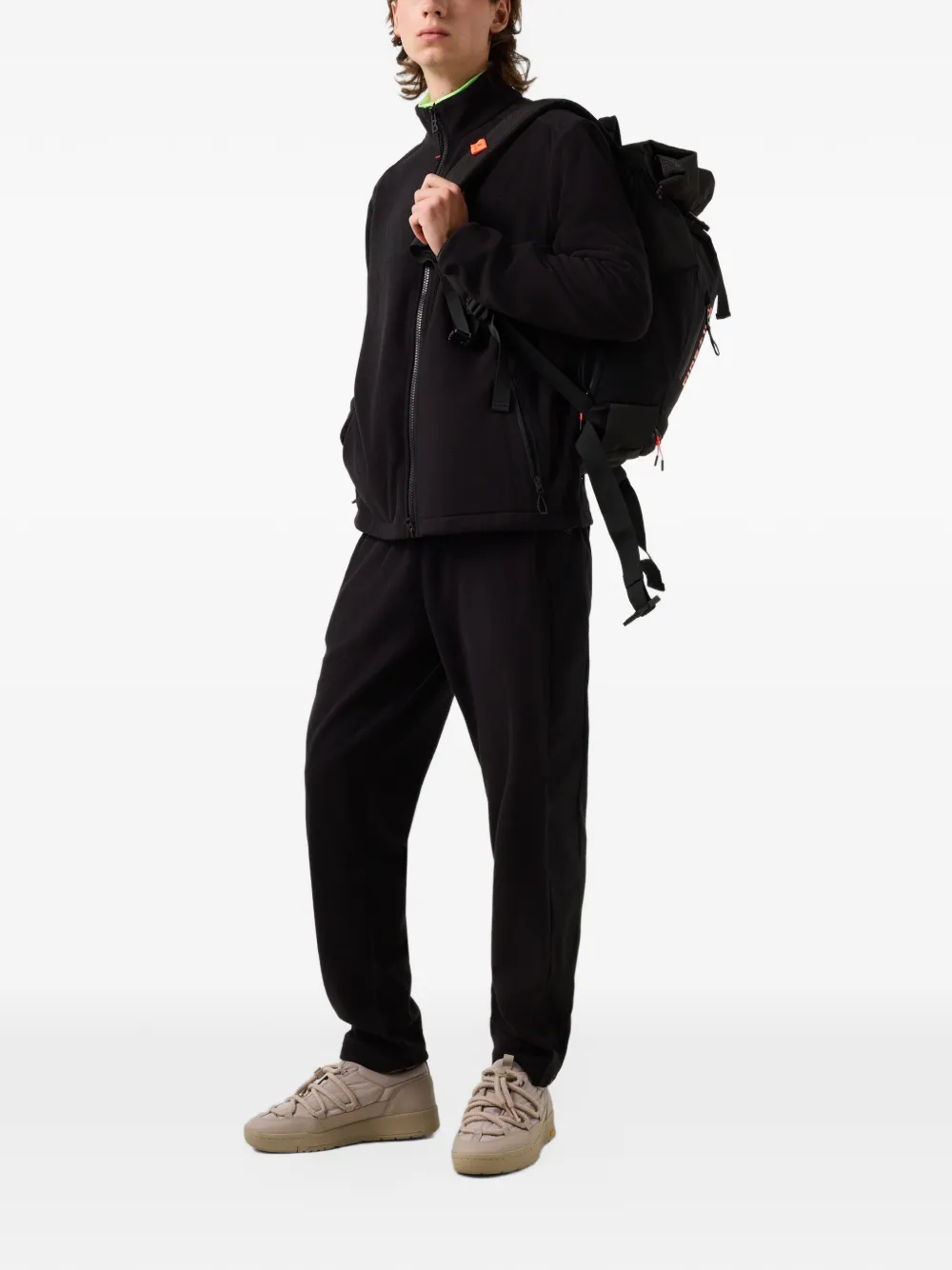BOGNER FIRE+ICE Josh panelled fleece sweater Zwart