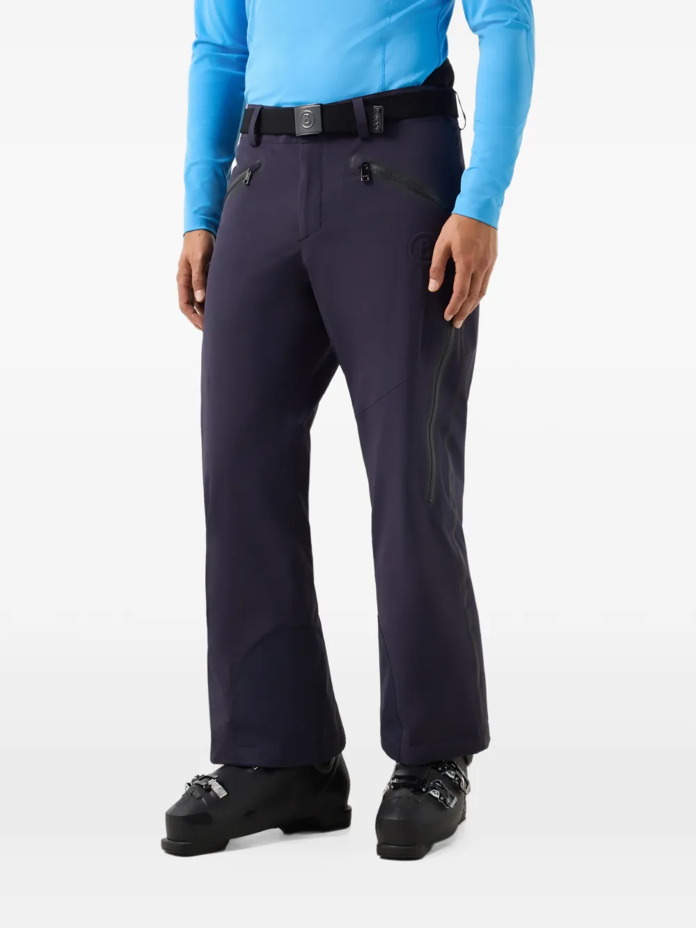 BOGNER Tim's belted logo-patch ski pants - Blau
