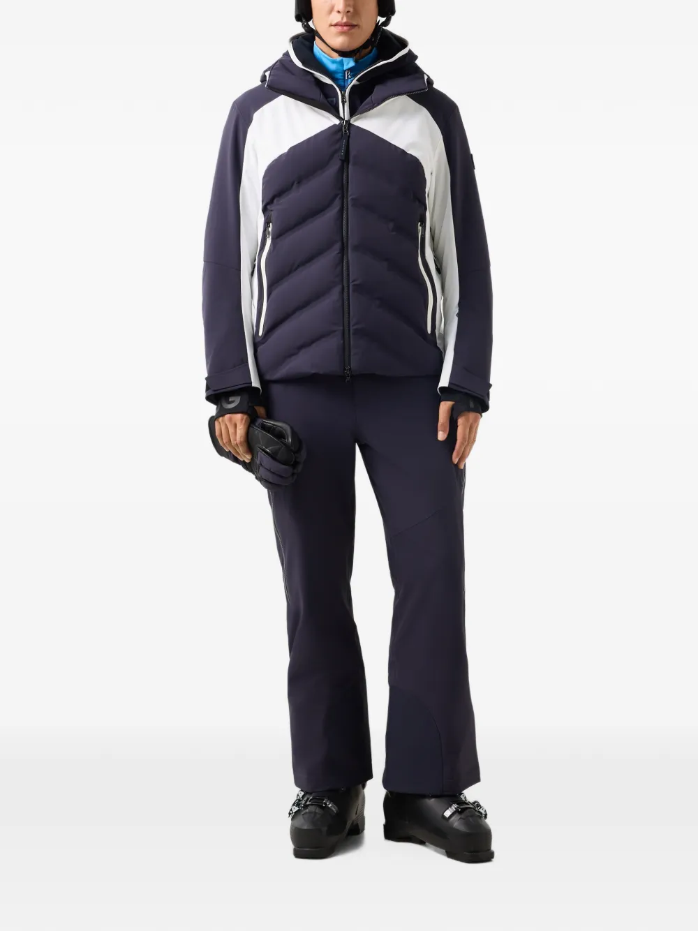 BOGNER Tim's belted logo-patch ski pants Blauw
