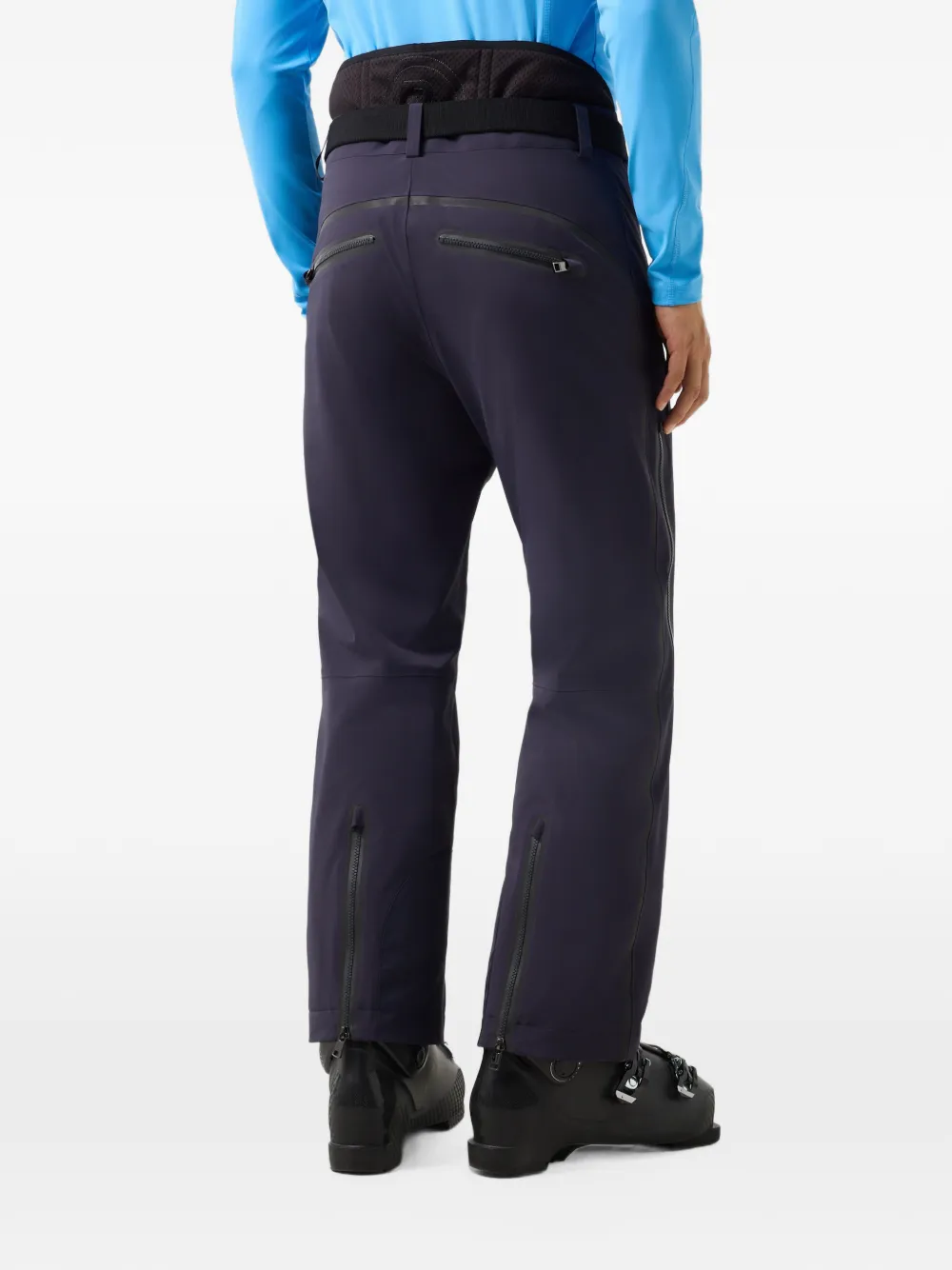 BOGNER Tim's belted logo-patch ski pants Blauw