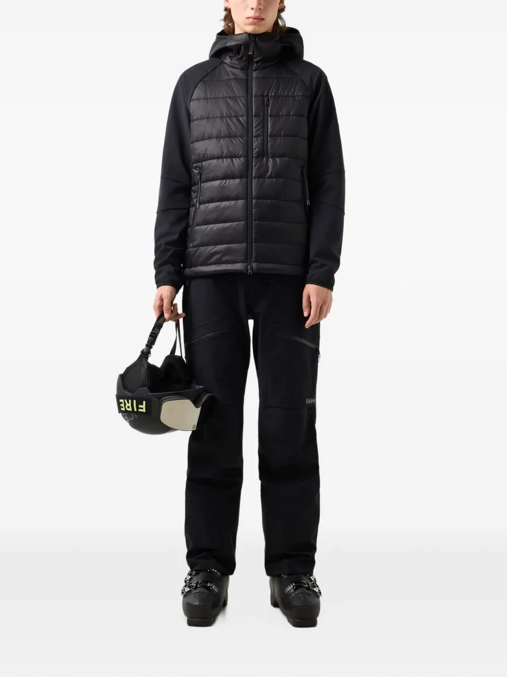 BOGNER FIRE+ICE Anian hybrid-design quilted jacket Zwart