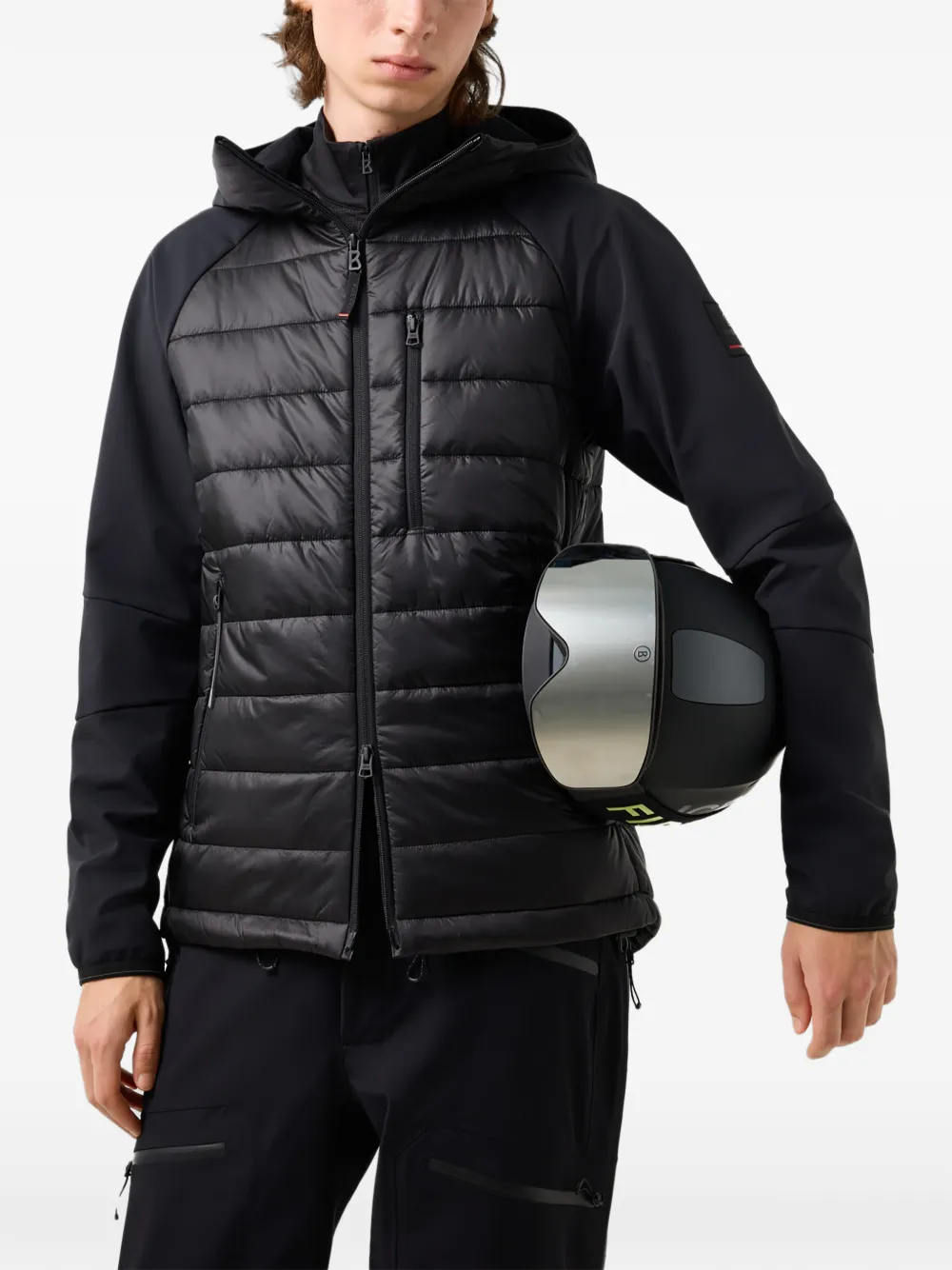 BOGNER FIRE+ICE Anian hybrid-design quilted jacket Zwart