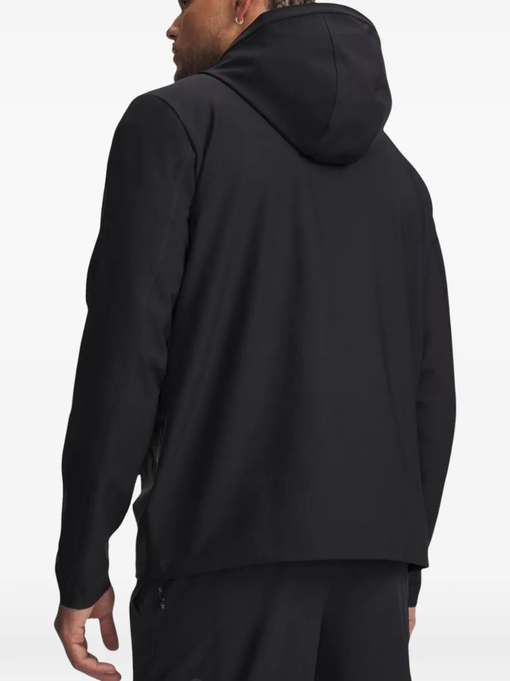 Under Armour zip-up drawstring hooded jacket Zwart