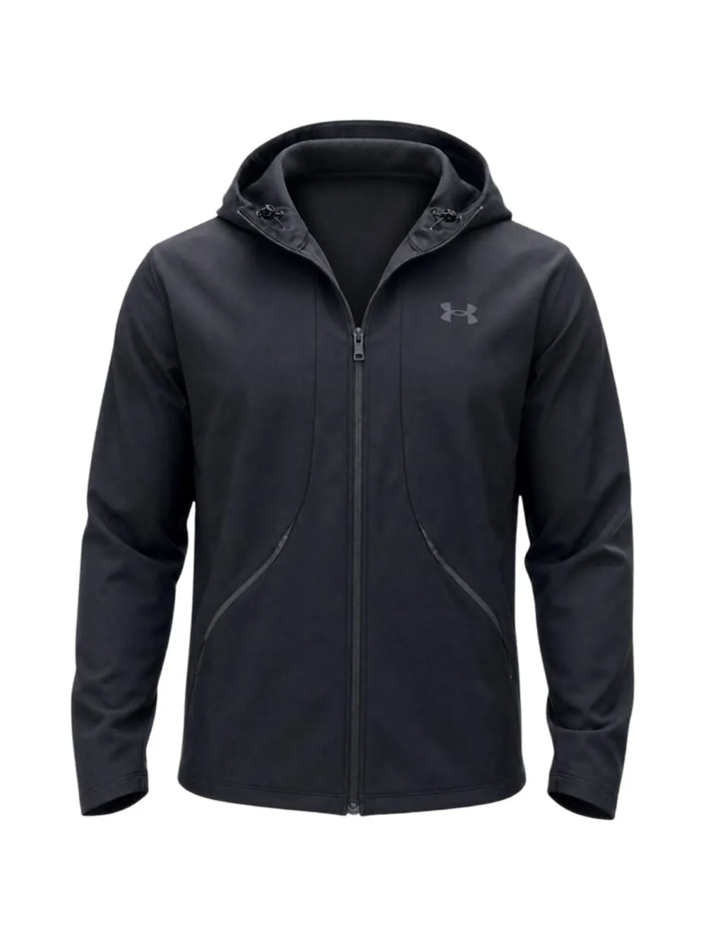 Under Armour zip-up drawstring hooded jacket | Black | Image 1