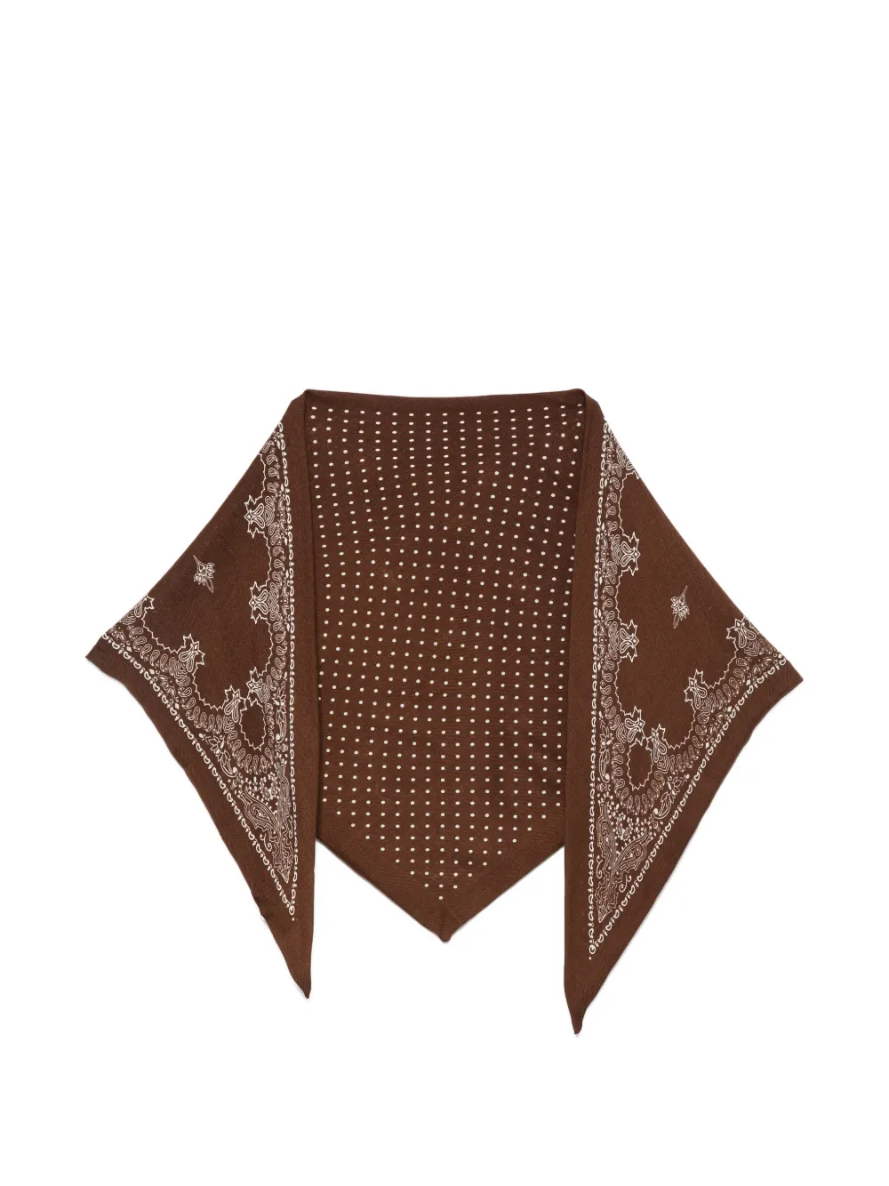 Destin bandana-print polka-dot scarf - Marrone