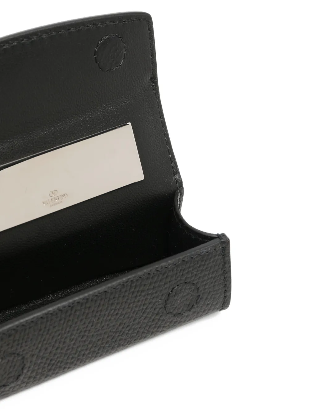 Valentino Garavani VLogo Signature leather keyring Zwart