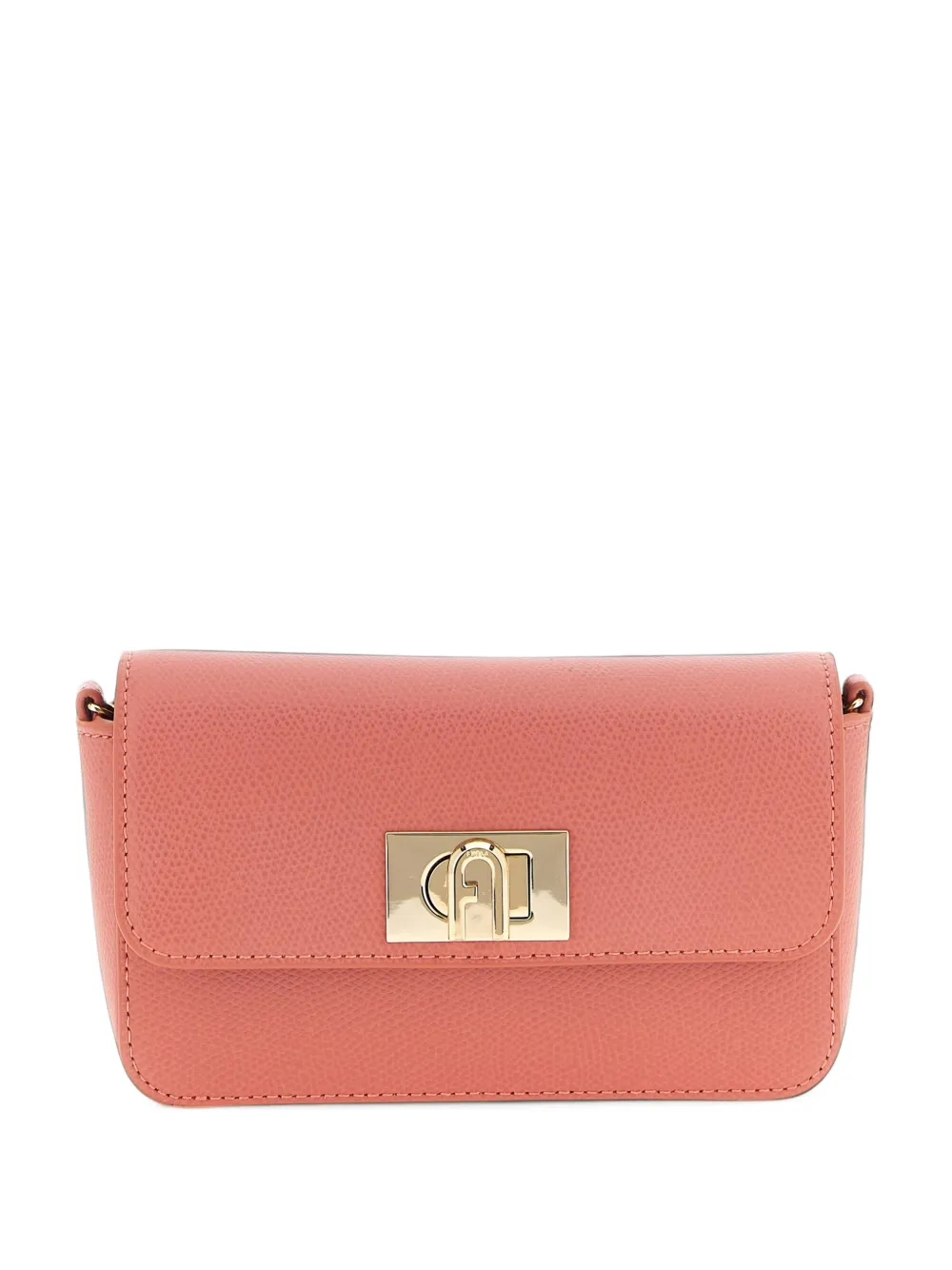 Furla grained leather crossbody bag Roze