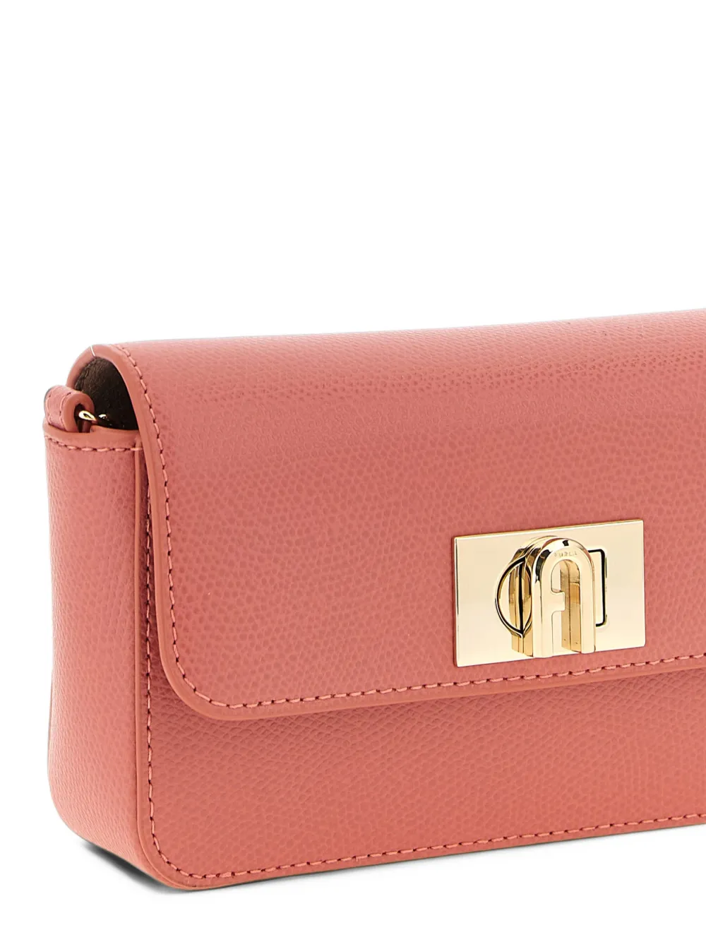 Furla grained leather crossbody bag Roze