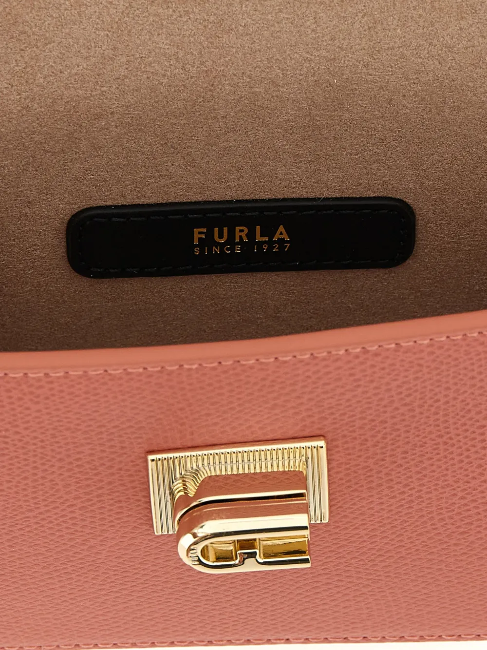 Furla grained leather crossbody bag Roze