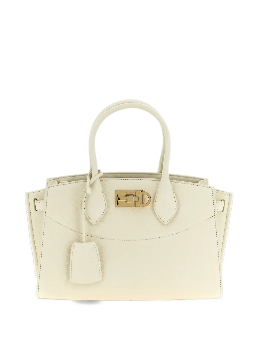 Ferragamo M Studio pebbled leather tote bag Beige
