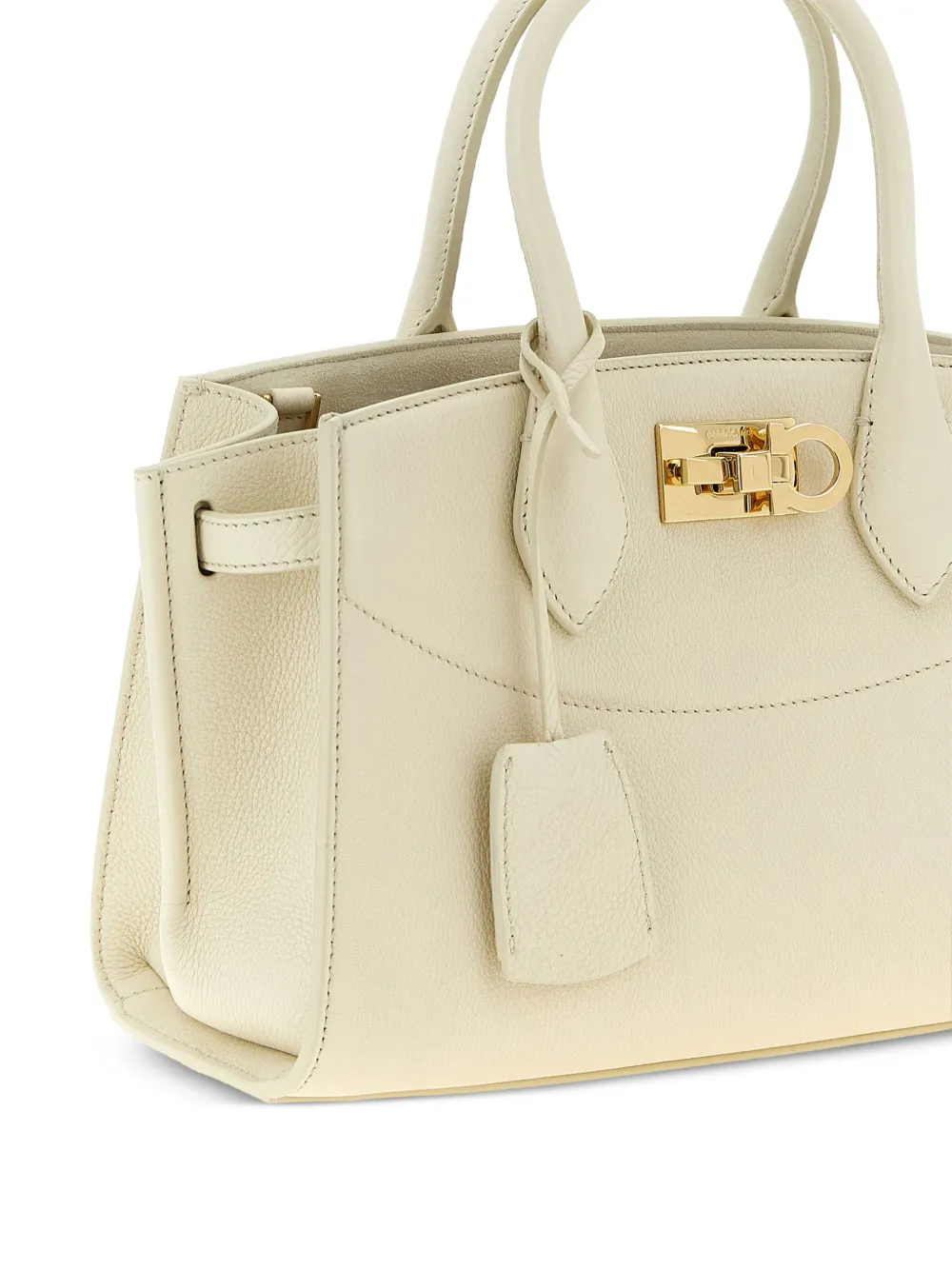 Ferragamo M Studio pebbled leather tote bag Beige