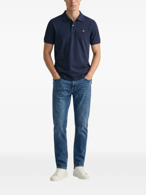 Gant logo-embroidered short-sleeve polo shirt