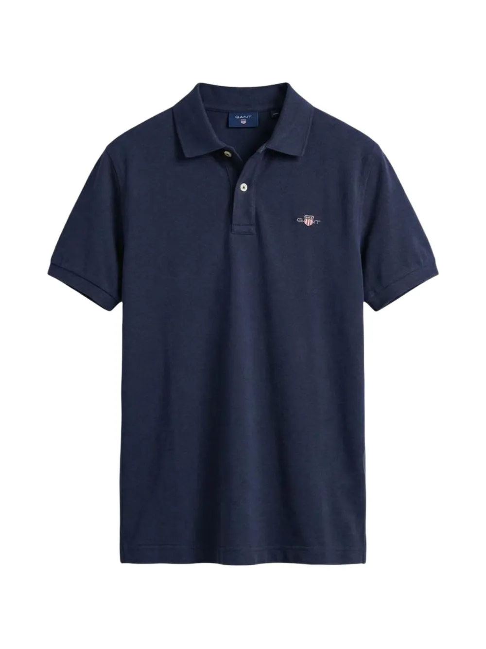 Gant logo-embroidered short-sleeve polo shirt - Blu