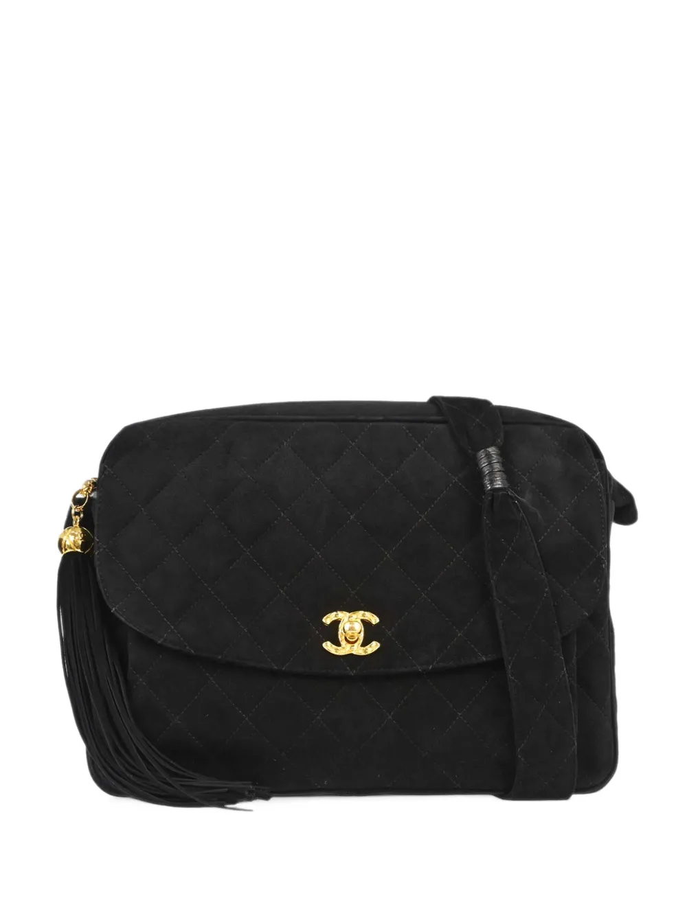 CHANEL Pre-Owned quilted suede shoulder bag - Schwarz