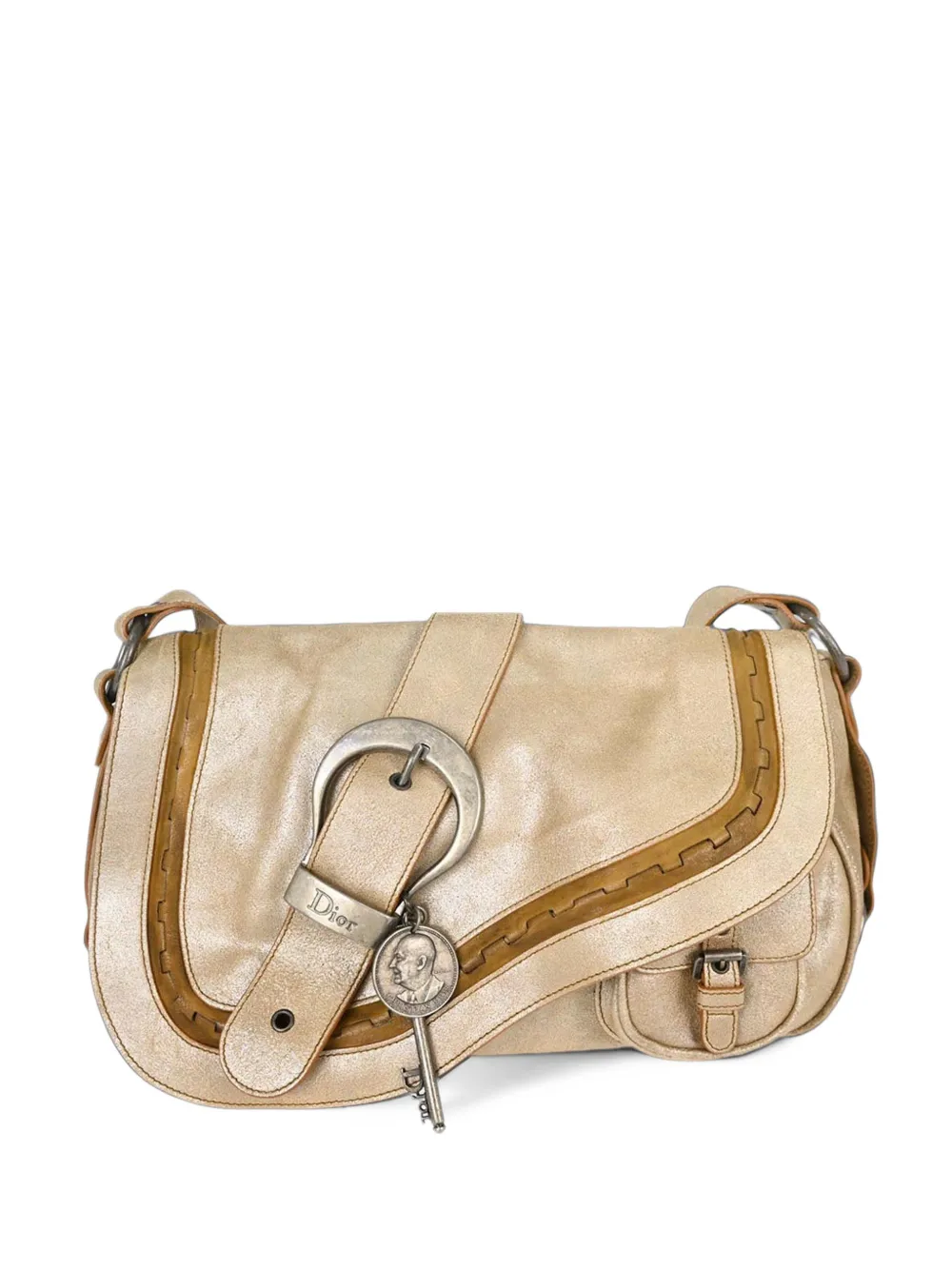 Christian Dior Pre-Owned Gaucho leather shoulder bag - Gold