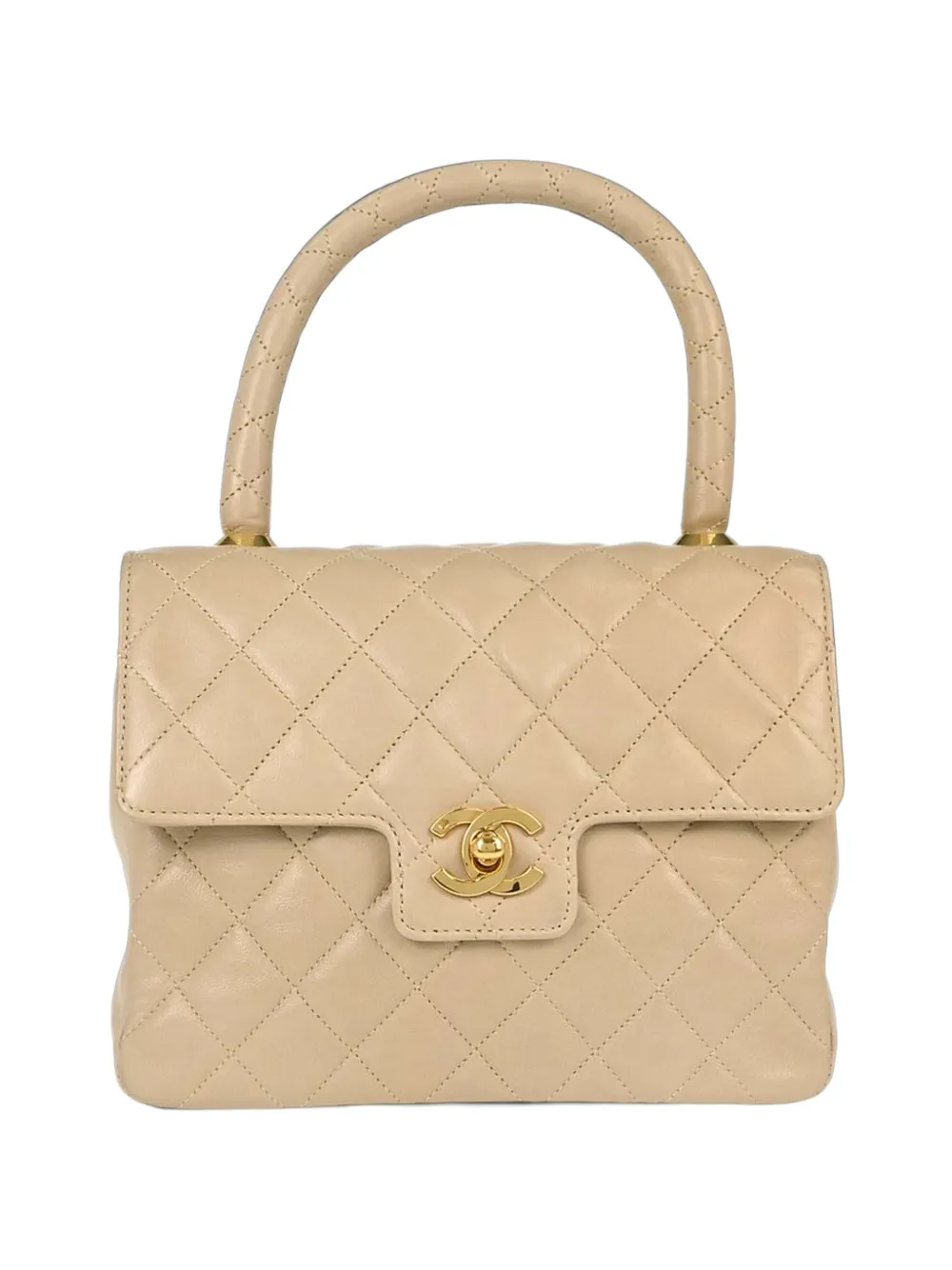 CHANEL Pre-Owned quilted leather satchel bag - Nude