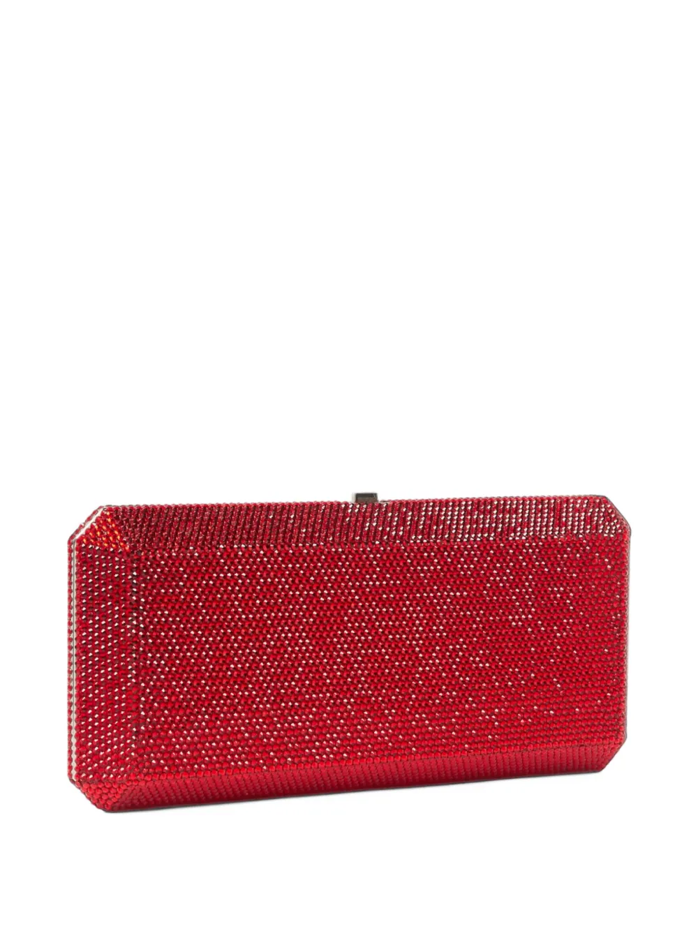 Judith Leiber Slim Rectangle crystal-embellished clutch bag - Rosso