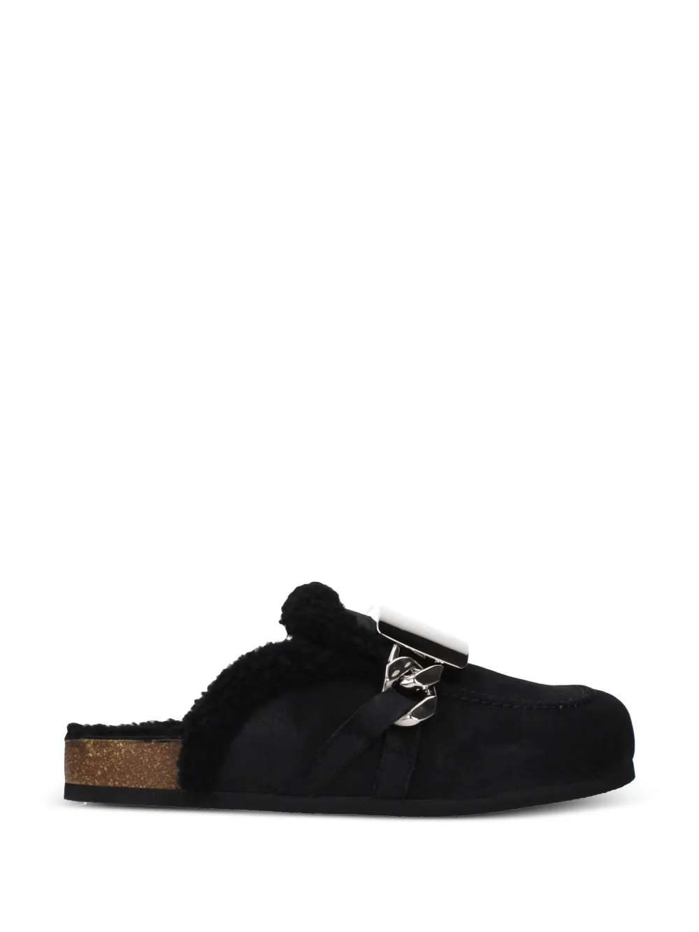 JW Anderson oversized chain-link shearling mules - Nero