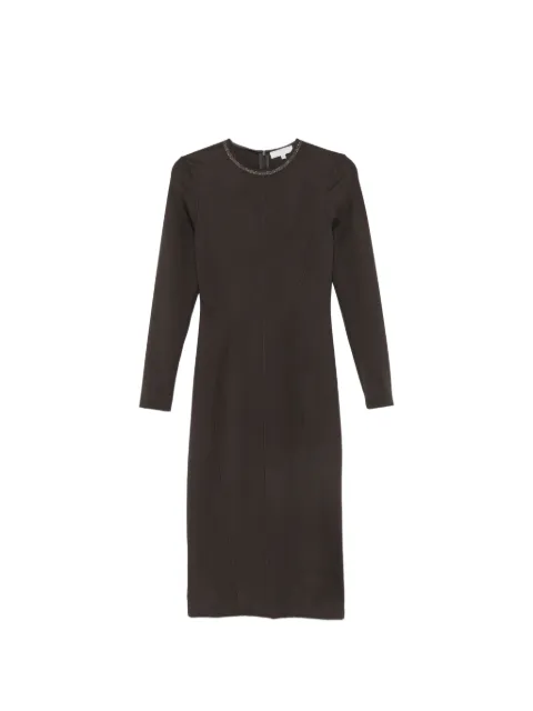 Antonelli crystal-embellished long-sleeve dress