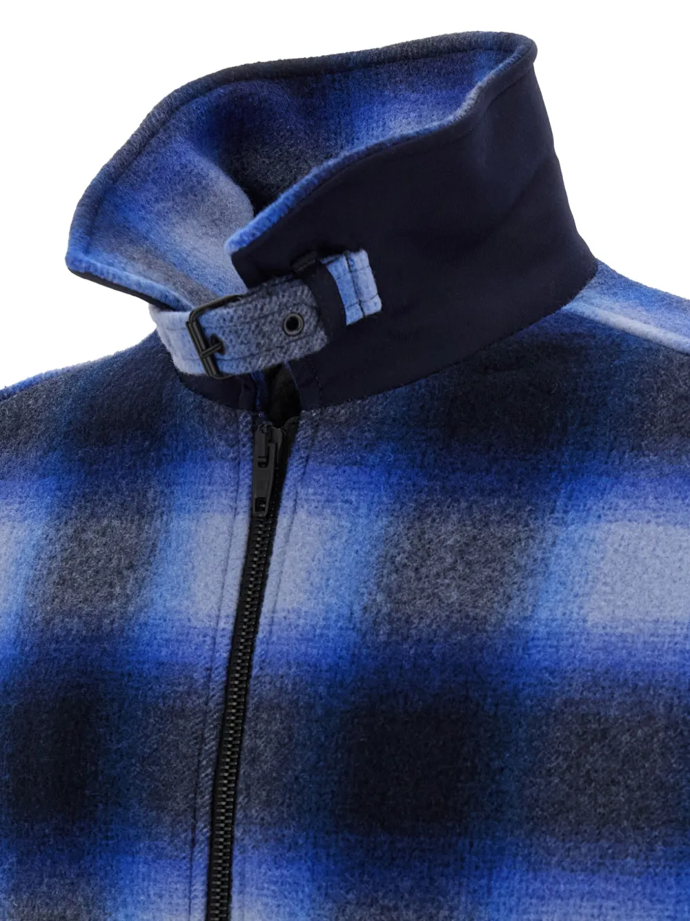 Balenciaga Geruit jack van wollen fleece Blauw