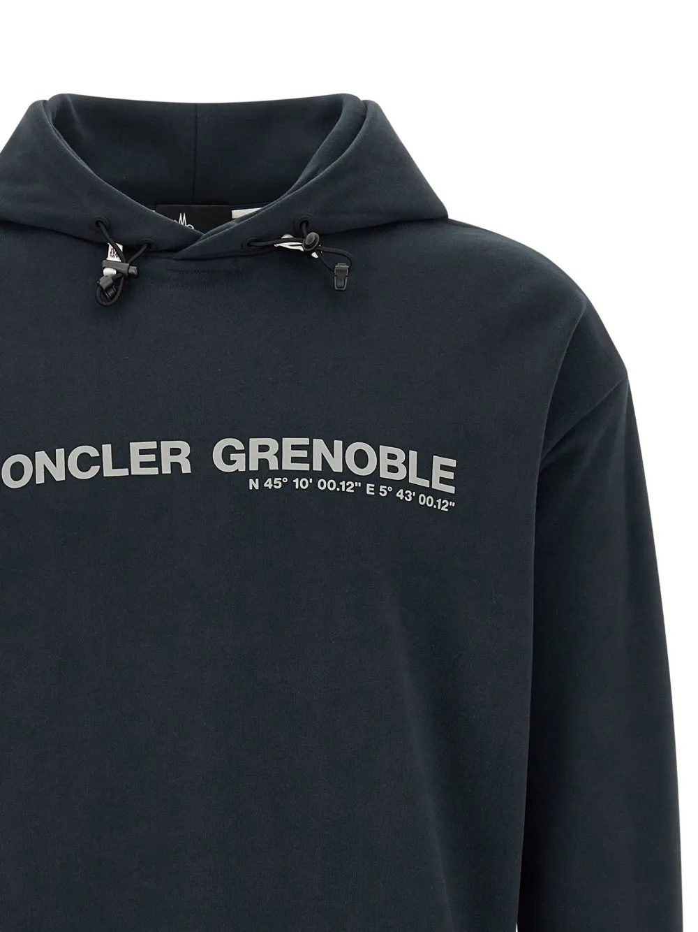 Moncler Grenoble Hoodie met logoprint en trekkoord Blauw