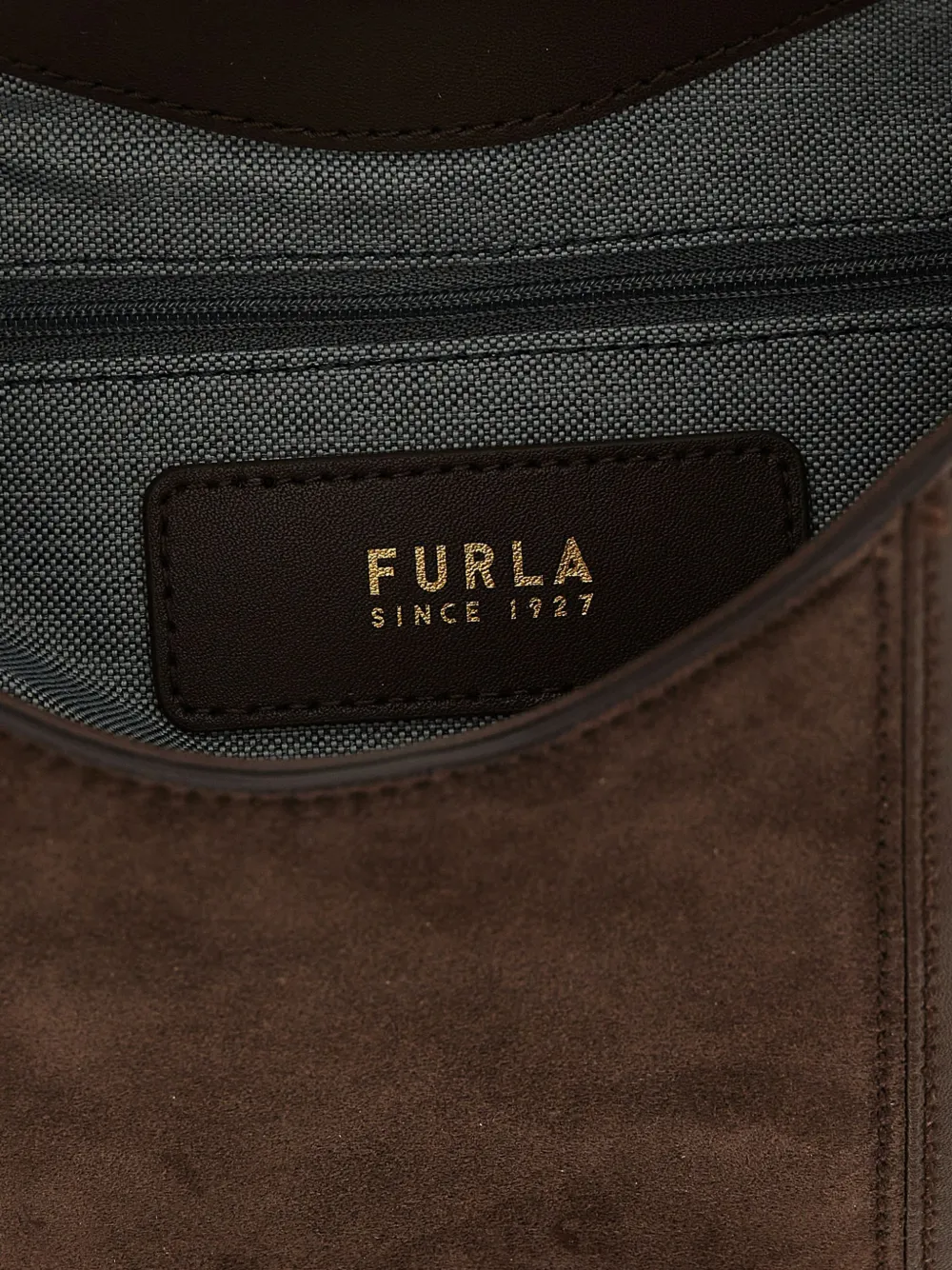Furla panelled leather shoulder bag Bruin