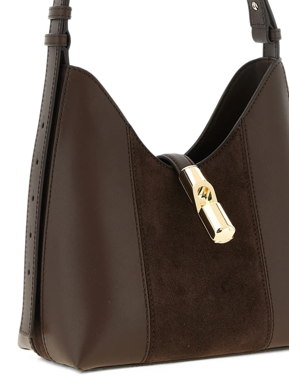 Furla panelled leather shoulder bag Bruin