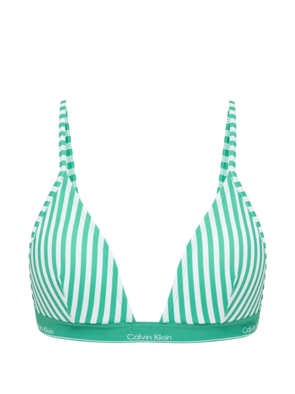 Calvin Klein Jeans striped-pattern bikini top - Verde