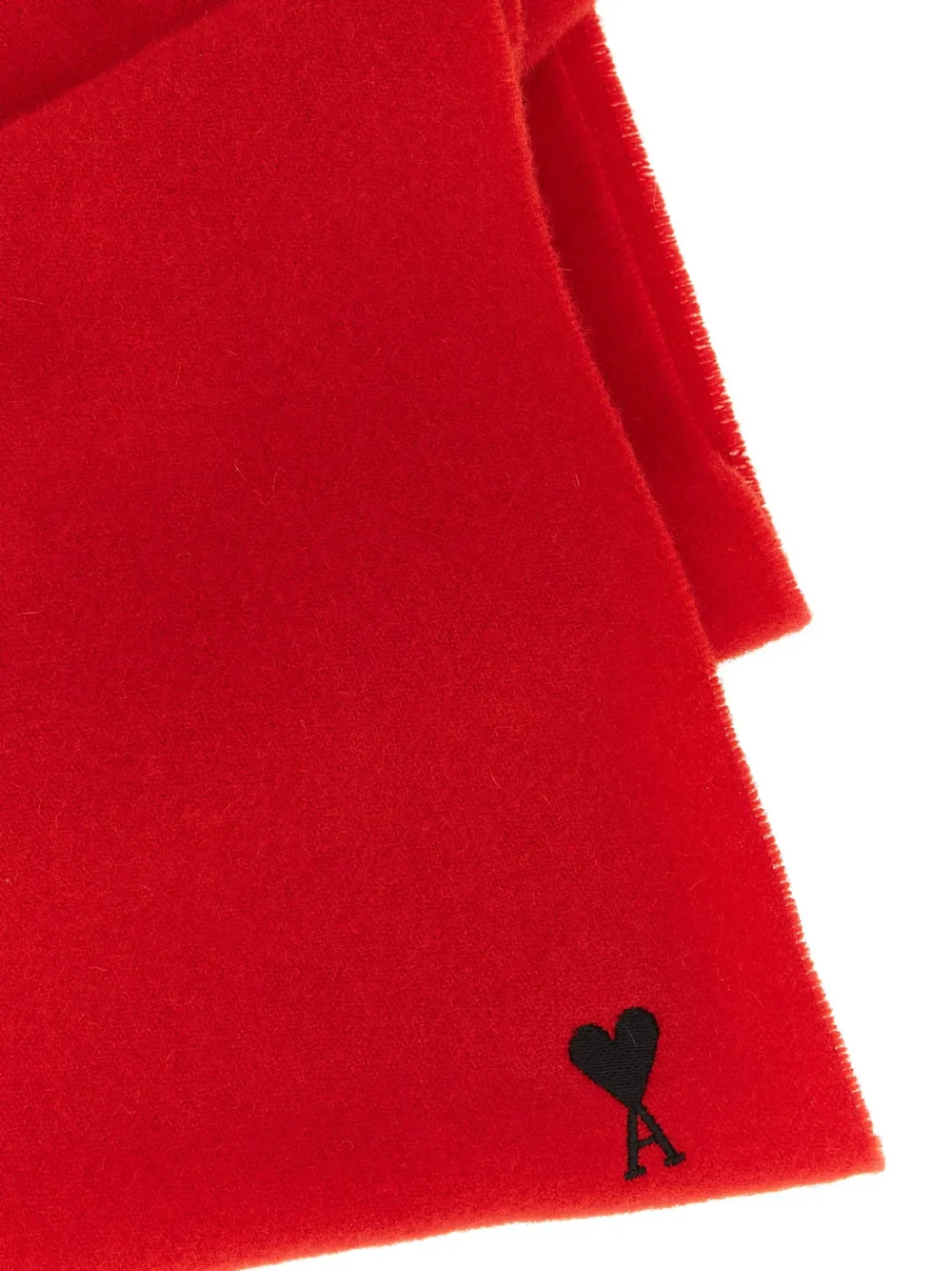 AMI Paris Ami de Coeur wool scarf Rood