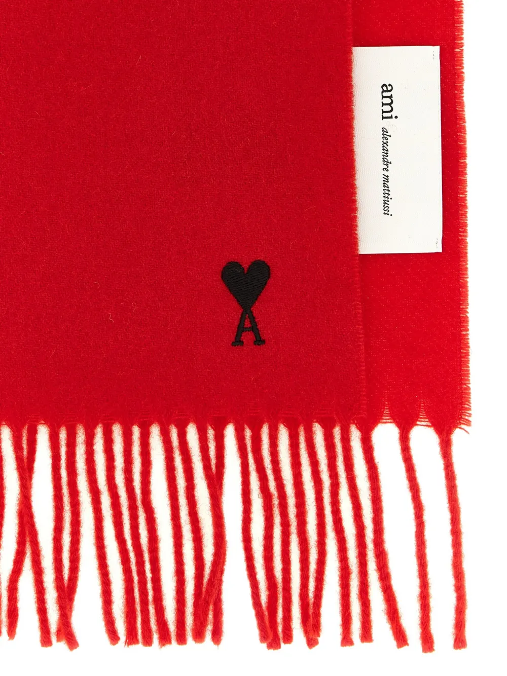AMI Paris Ami de Coeur wool scarf Rood