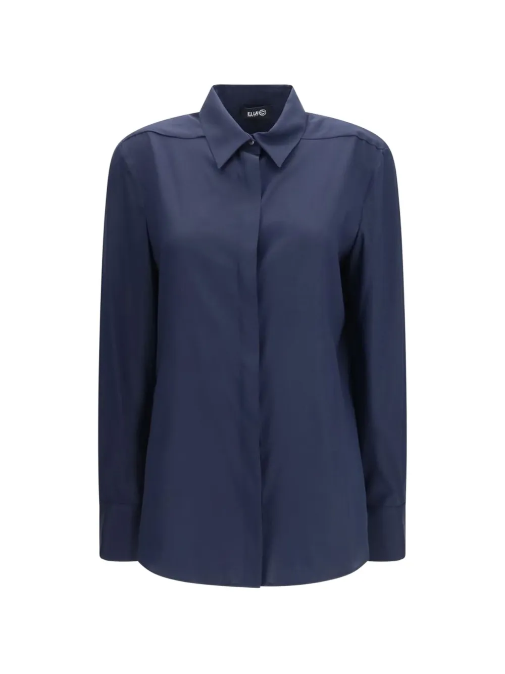 Ella concealed-front pleated shirt - Blau