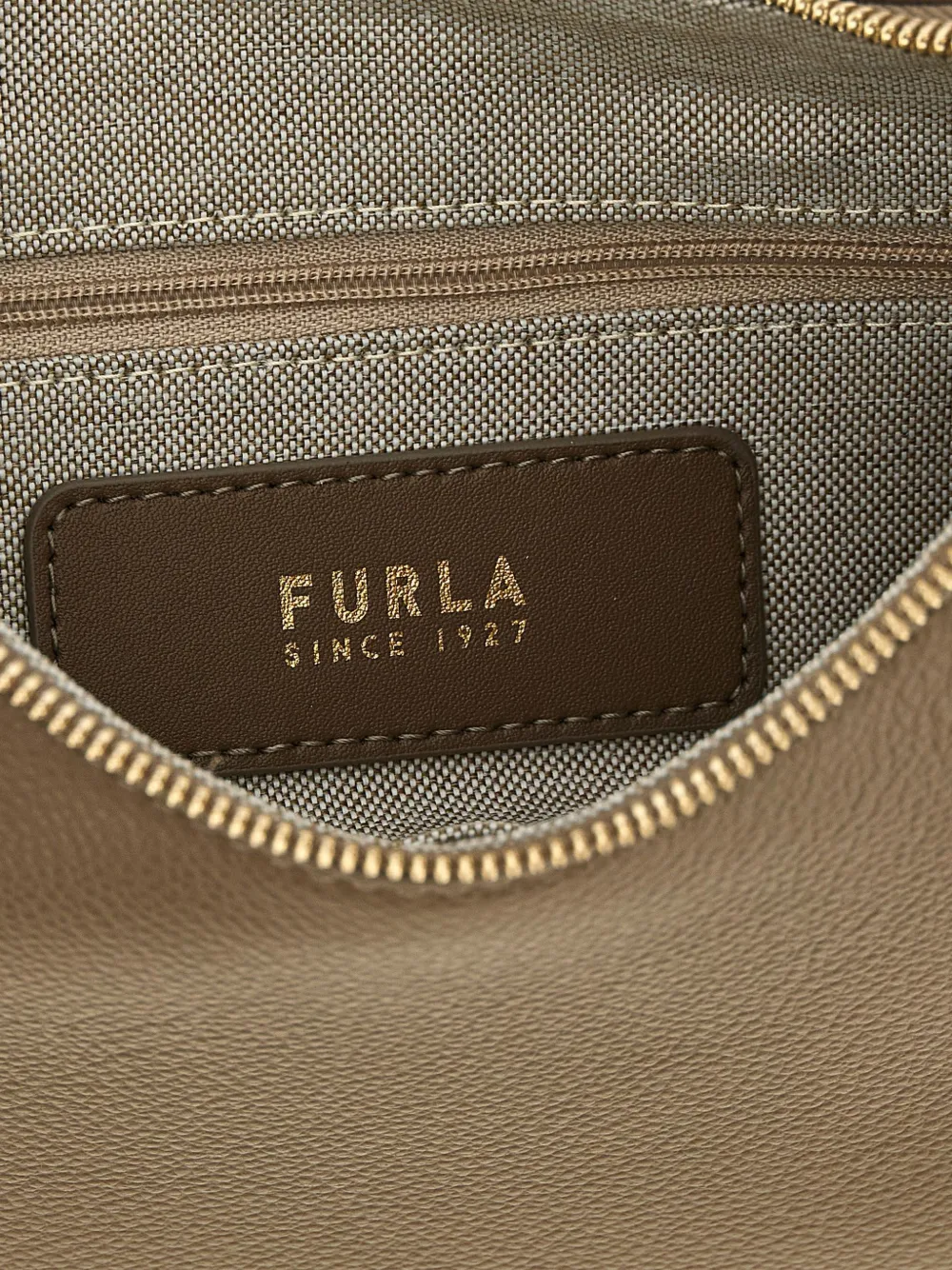 Furla grained leather shoulder bag Beige