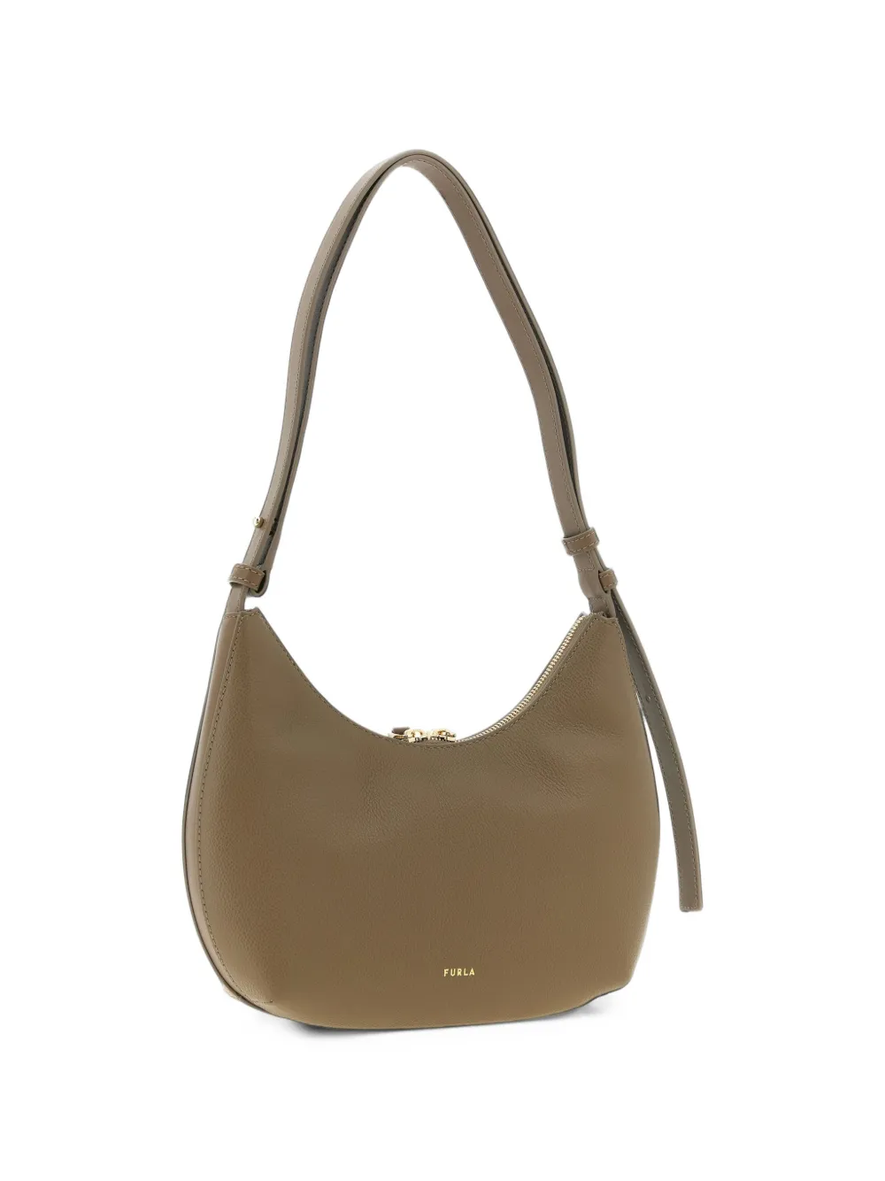 Furla grained leather shoulder bag Beige