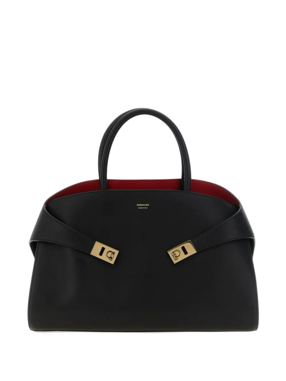 Ferragamo L leather tote bag Zwart