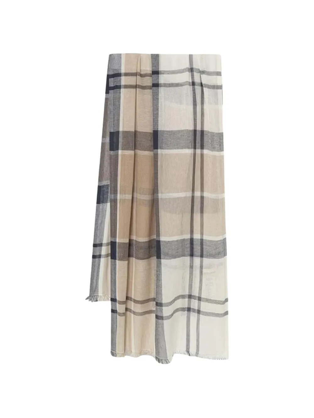 Barbour check-pattern frayed scarf - Toni neutri