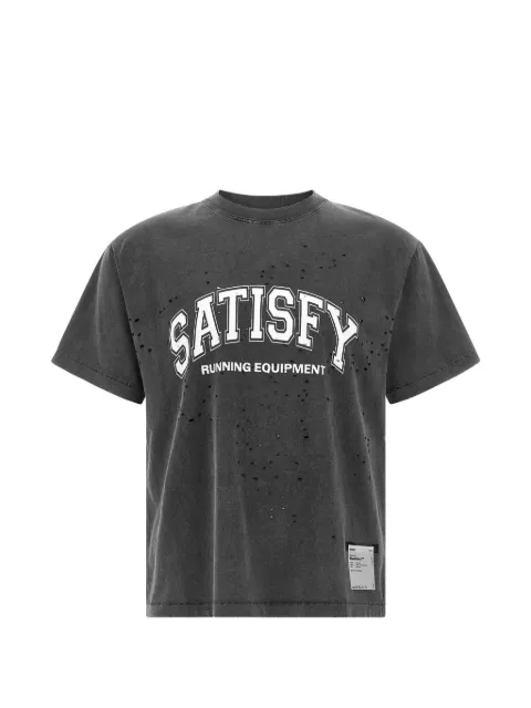 Satisfy MothTech distressed logo-print t-shirt