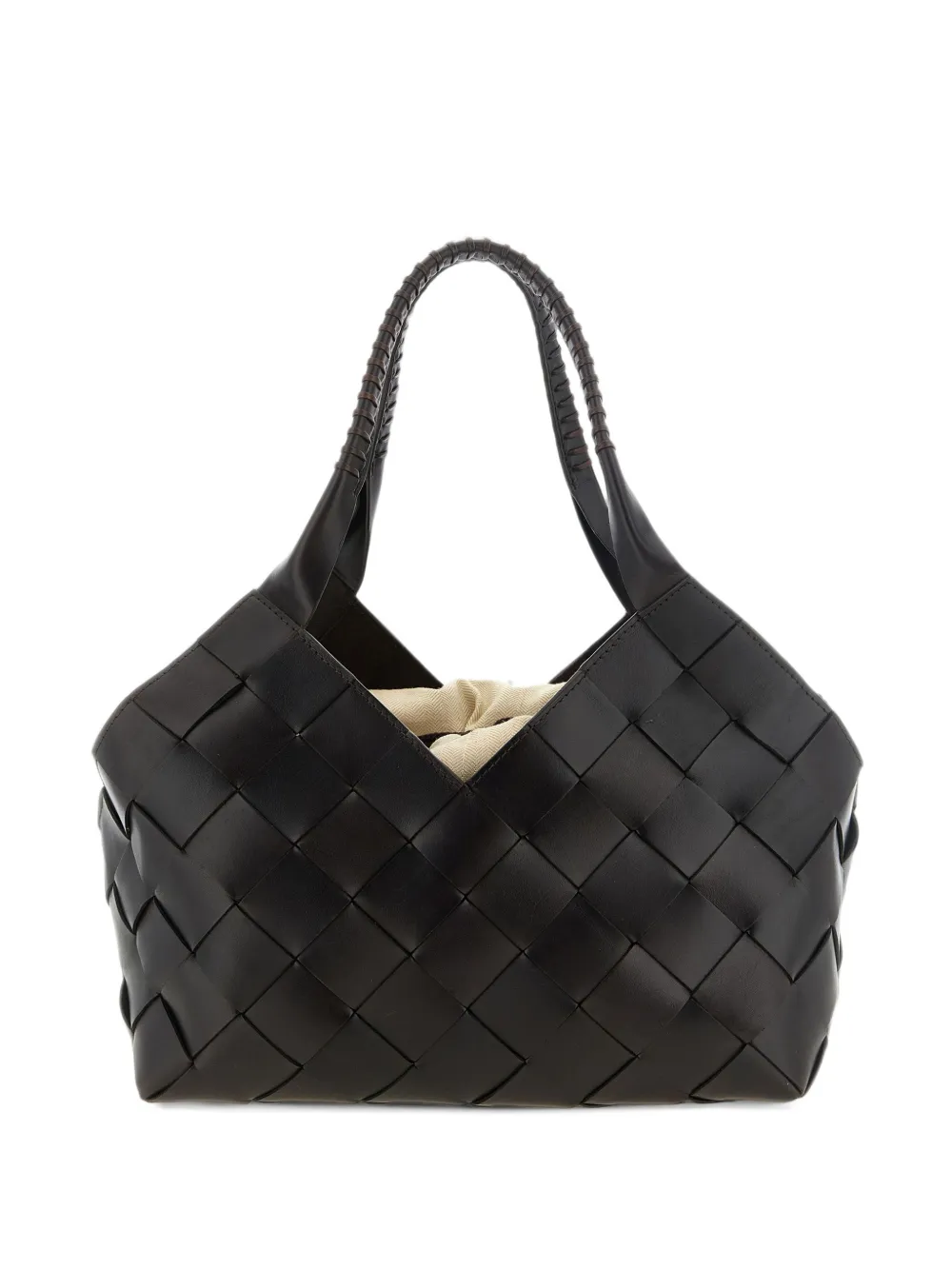 DRAGON DIFFUSION Castello woven leather shoulder bag - Marrone
