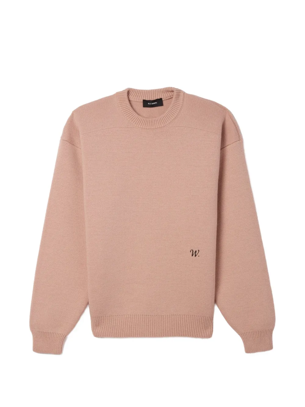 Willy Chavarria logo-embroidered wool sweater Roze